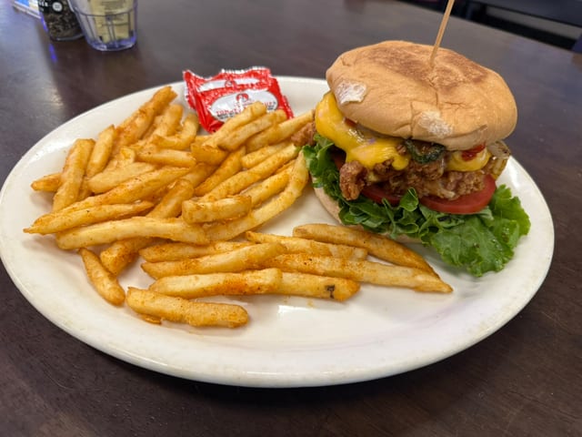 Chicken Cougar Burger.
