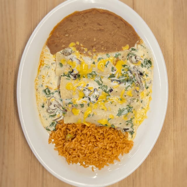 White Creamy Enchiladas.