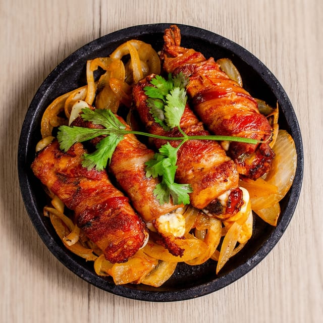 Shrimp & Chicken Bacon Wraps.