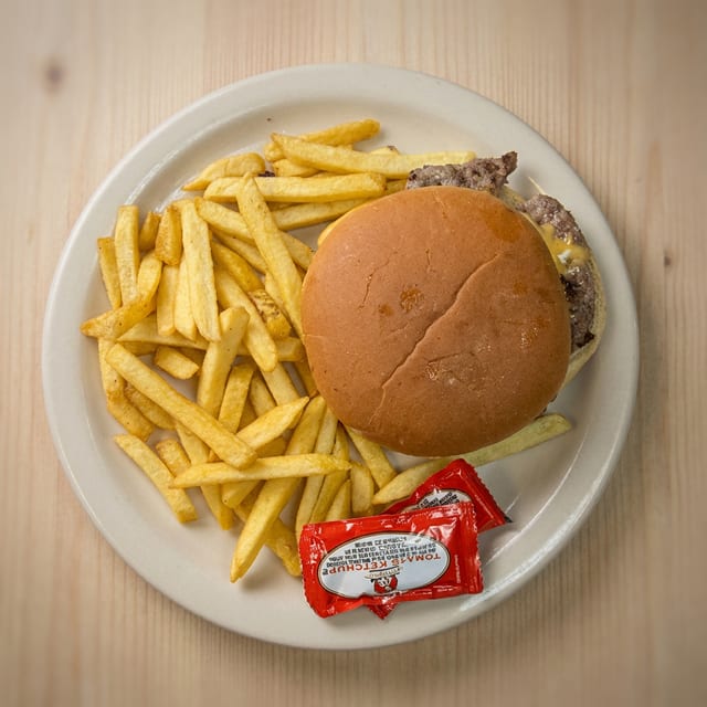 Kids Cheese Burger & French Fries.